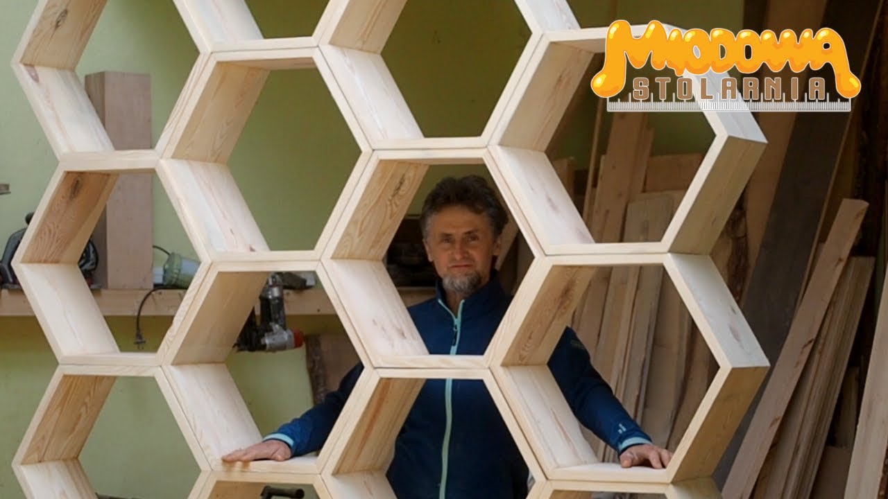 Sześciokątne półki. Plaster miodu.