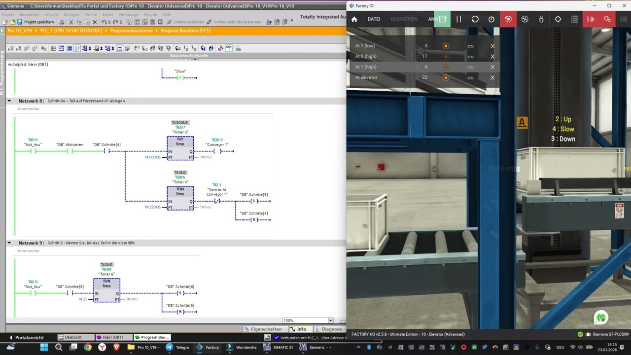 ElevatorAdvanced:Factory IO & Siemens S7 1200