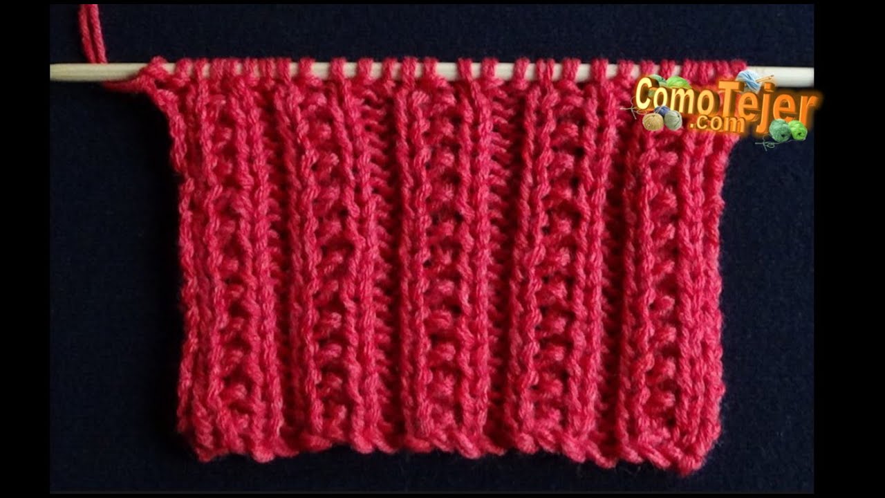 Cómo Tejer Puntada Elástica. Rib Stitch Knitting Pattern for Beginners 2 agujas - palillos (958)