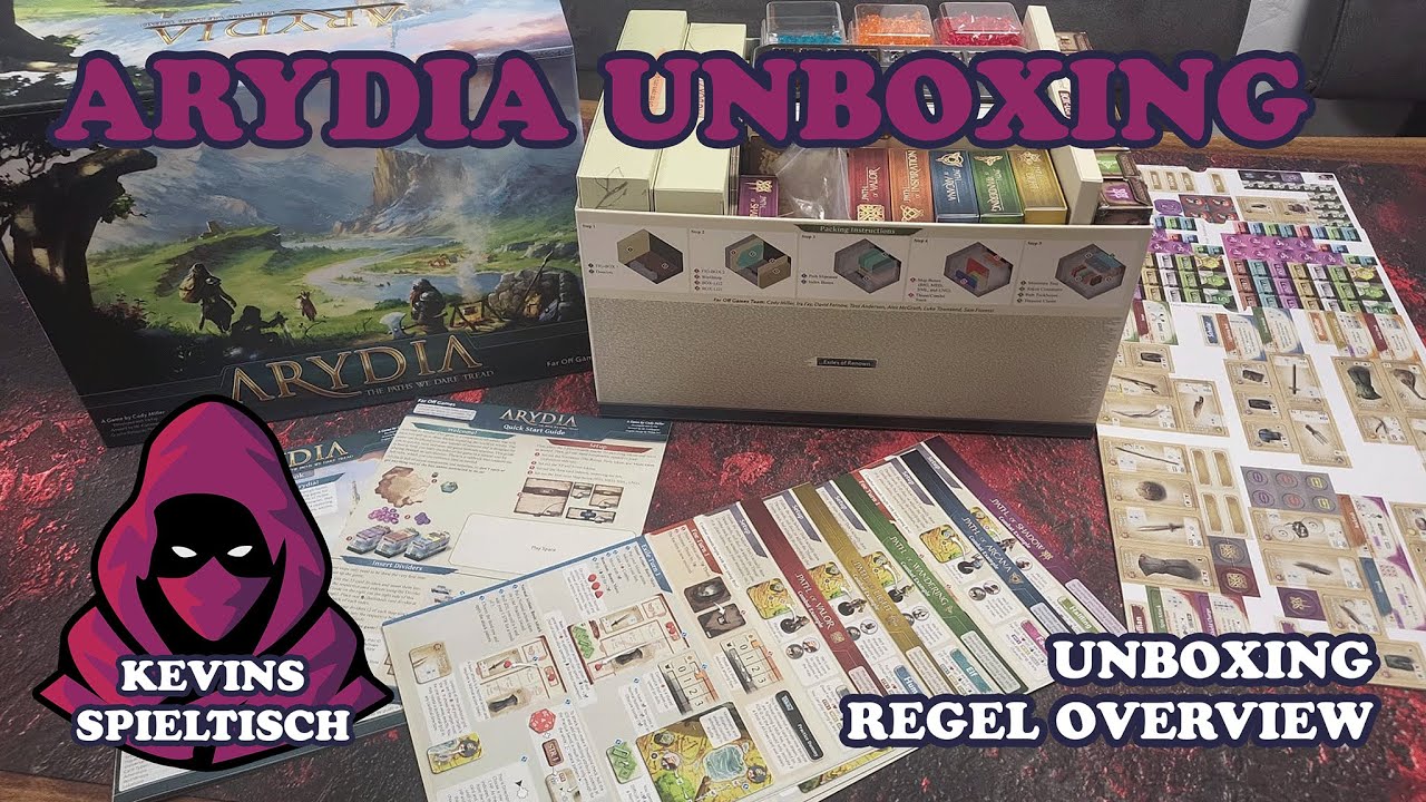 Arydia Unboxing & Regelübersicht 🇩🇪 | Das epische Open-World Fantasy Brettspiel
