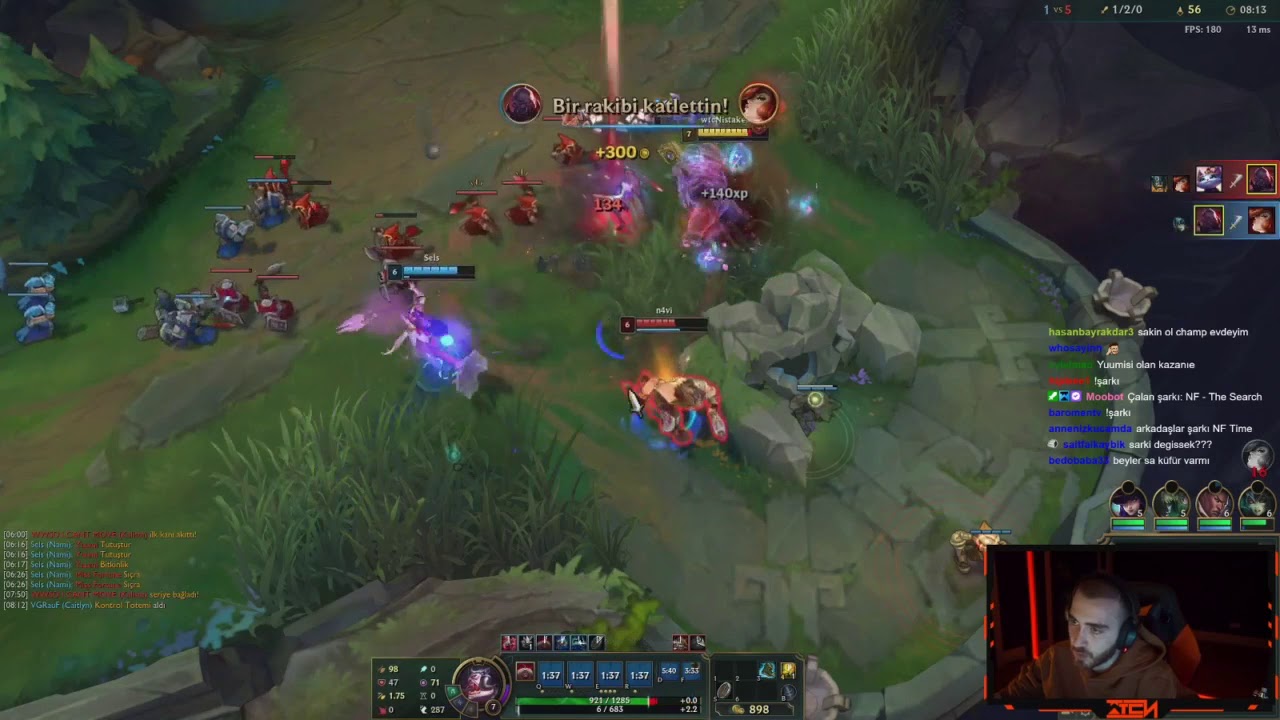 Wtcn - LoL Oynuyor (Wtcn, Jahrein, Rauf, Selin, Dezwend vs Wtcn Modları) 3.MAÇ