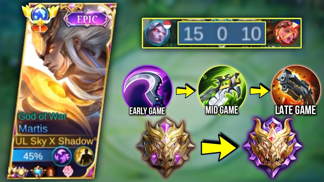 MARTIS BROKEN BUILD FIRST ITEM FOR EARLY TO LATE GAME🔥| MARTIS ROTATION NO DEATH GAMEPLAY - MLBB