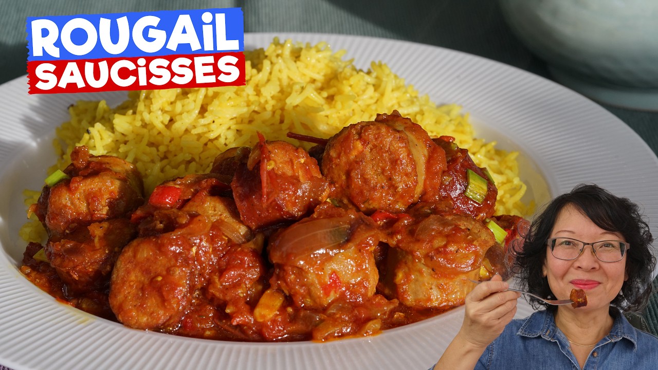 Rougail Saucisses 🌶️Saucisses fraîches et fumées + Riz Basmati au curcuma, cuisson par absorption