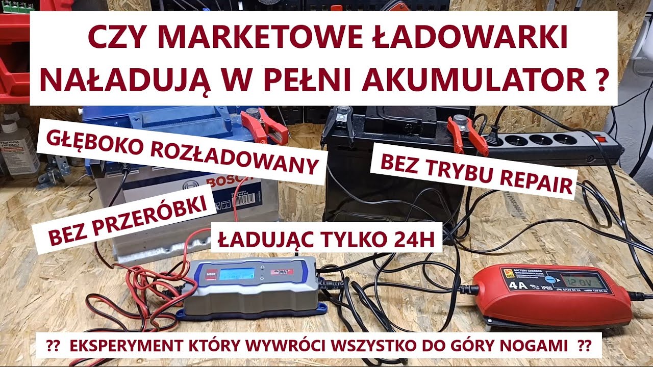 Czy marketowe ładowarki naładują w pełni akumulator ?  (1/2) #akueksperyment