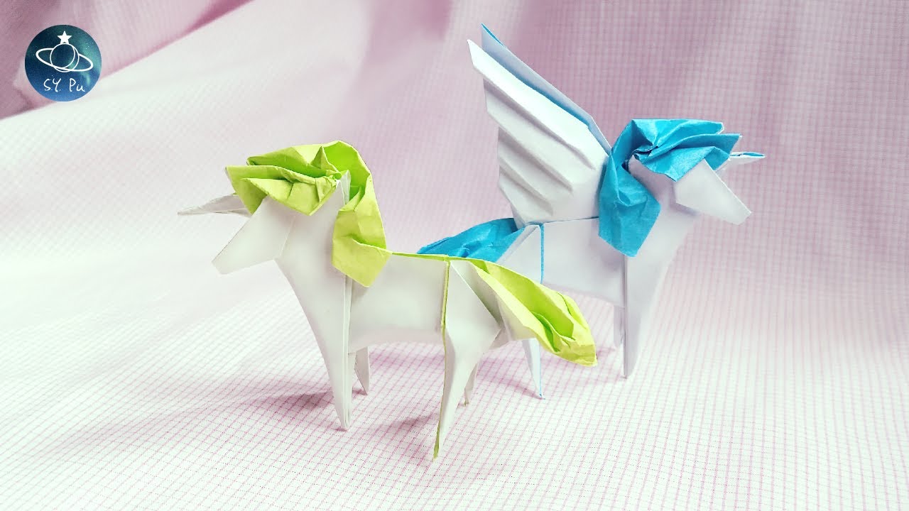Unicorn L&R Easy Origami tutorial║ 獨角獸 左&右 簡單 摺紙 教學║ ユニコーン 左と右 簡単 折り紙
