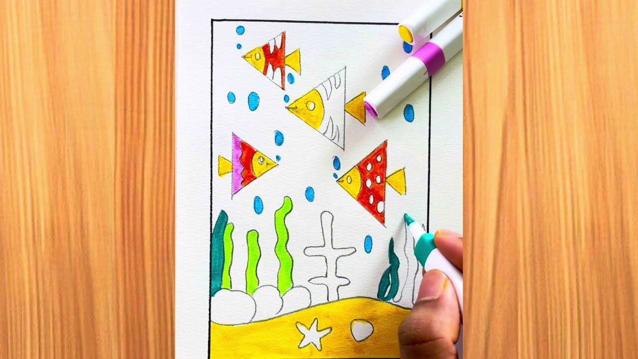 How to draw aquarium  fish 🐠 | kids fish 🐟 drawings #drawing #shorts #kids #ytshorts 