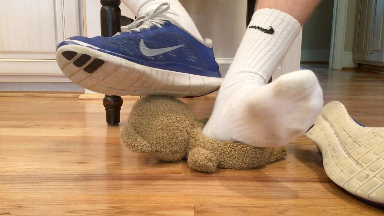 Teddy Trample With Dirty Nike Free, Socks, and Feet