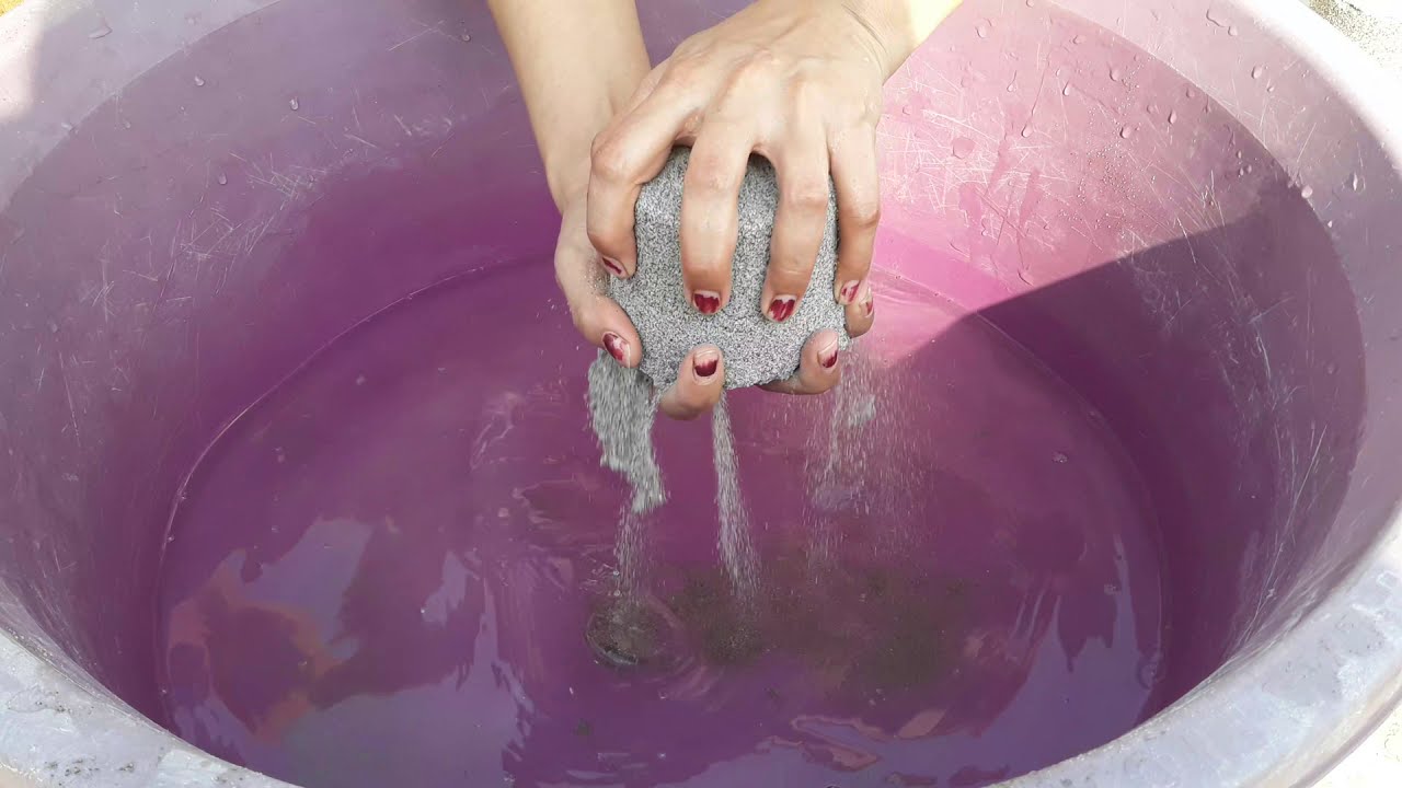 Pure Soft Sand Whole Crushing And Crumbling In Water || Paste Play || ASMR