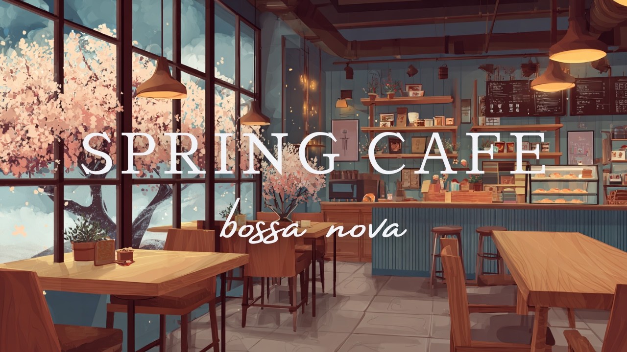Spring Cafe Bossa Nova ☕ Soft Morning Music with Sakura Views