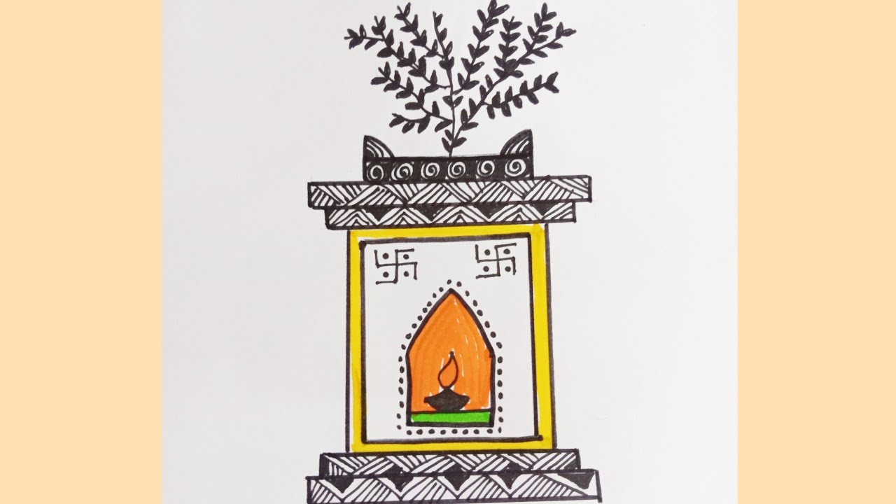 Tulsi Vivah pujan drawing || तुलसी विवाह रंगोली || Dev Diwali Rangoli Design
