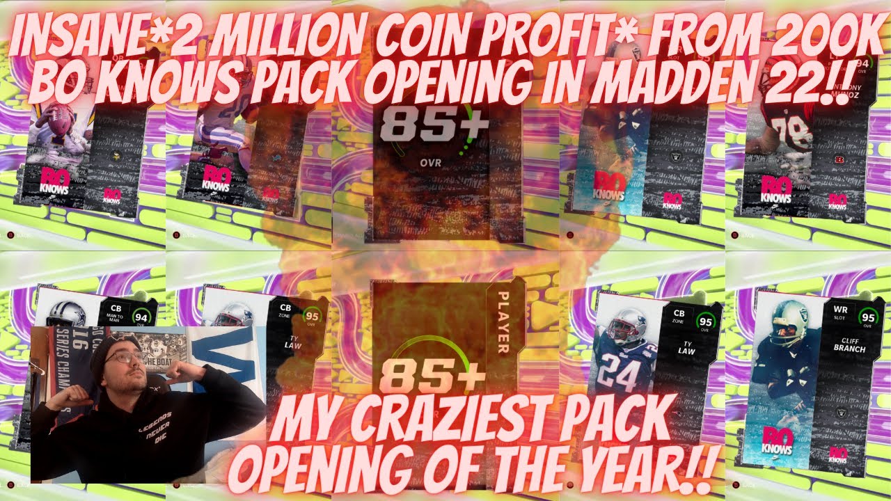 INSANE *2 MILLION COIN PROFIT* FROM 200K BO KNOWS 85+ PACK OPENING IN MADDEN 22!! BEST PACK OPENING!