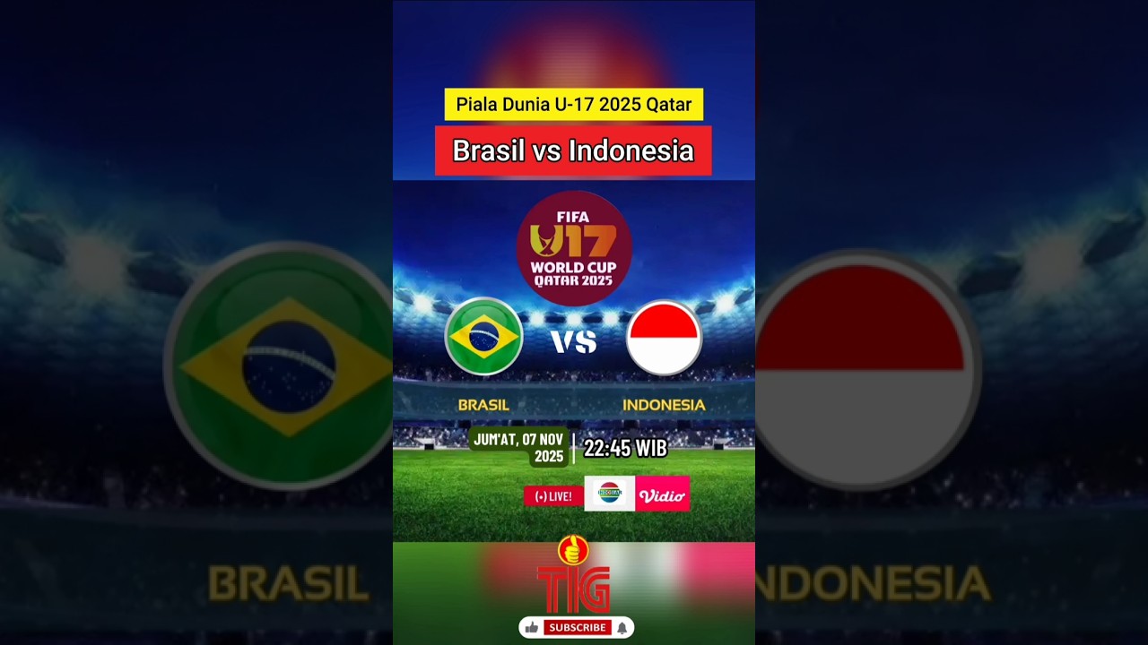 Jadwal Timnas Indonesia U-17 vs Brasil U-17 Live Malam Hari Ini di Piala Dunia U-17 2025 #timnasu17