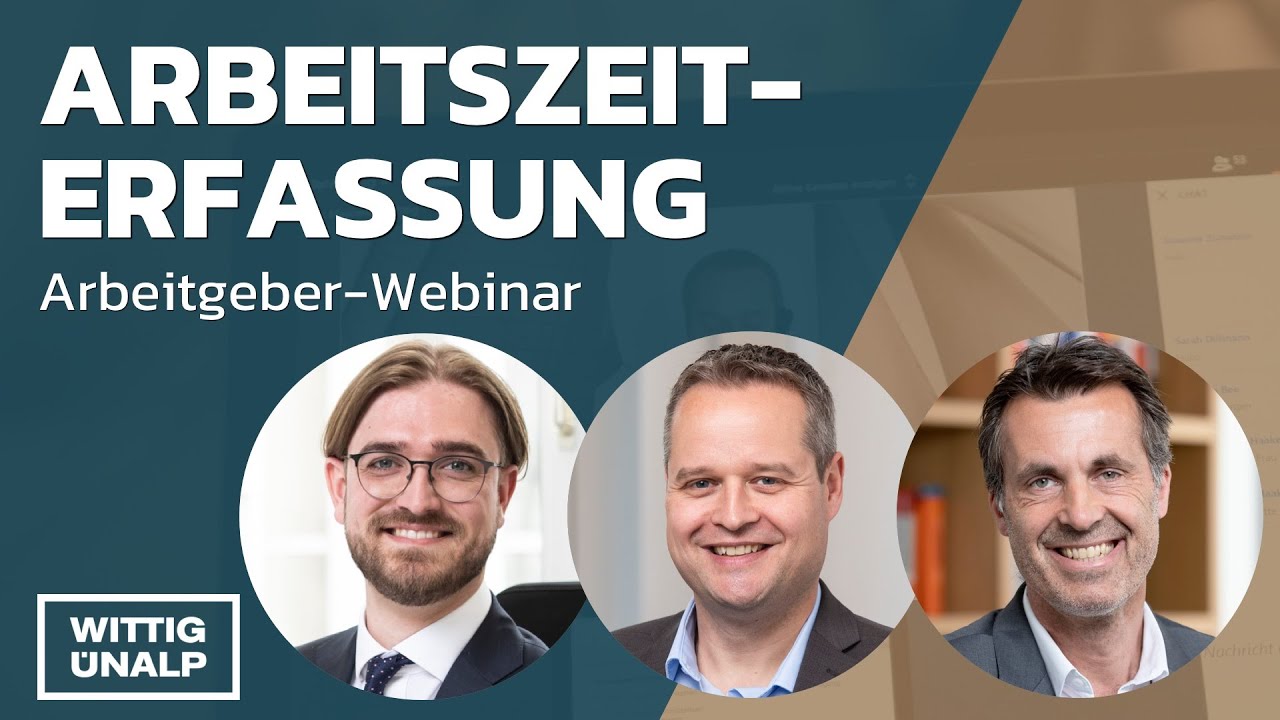 Arbeitszeiterfassung - Webinar für Arbeitgeber von Kanzlei Wittig Ünalp