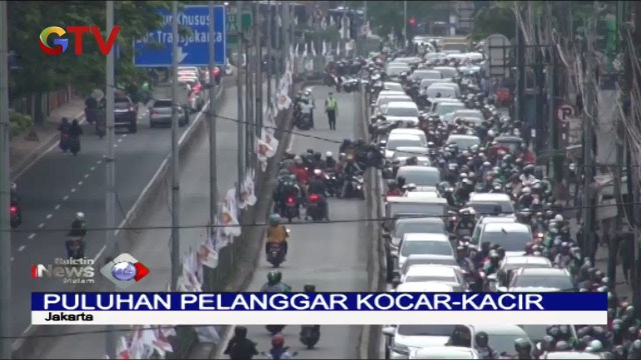 Nekat Terobos Jalur Busway di Kawasan Menteng, Puluhan Pengendara Motor Terjaring Razia - BIM 12/02
