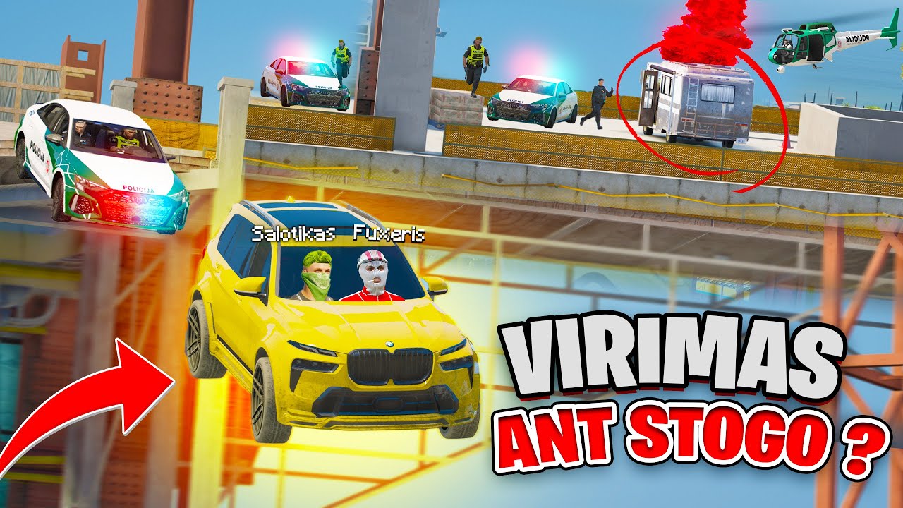 AMFOS VIRIMAS ANT STOGO (POLICIJA SUPYKO?) su @Salotikas  ?!  GTA ROLEPLAY LIETUVIŠKAI (PurityRP)