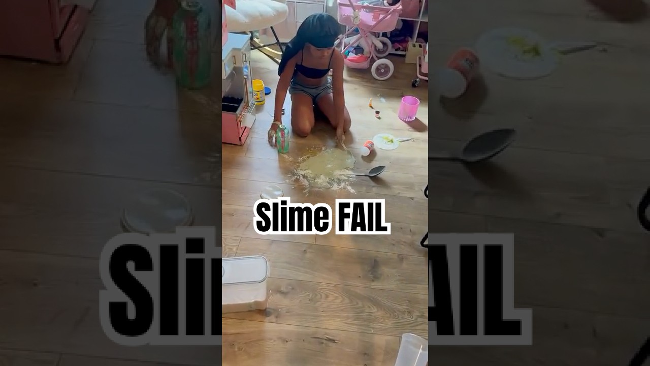 Messiest SLIME Fail Ever Caught On Camera! 🤦🏼&zwj;♀️#slime #fail #shorts