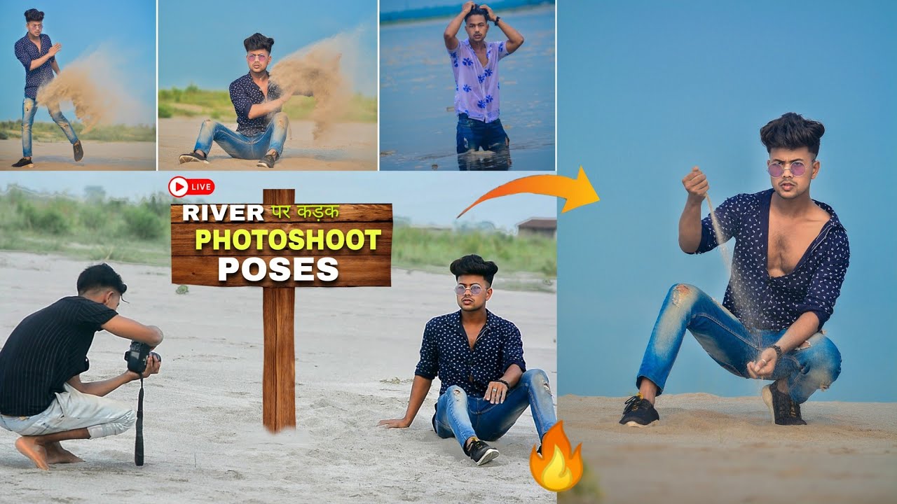 🔥 River photoshoot poses | How to pose in River | River Photography Ideas - David editor