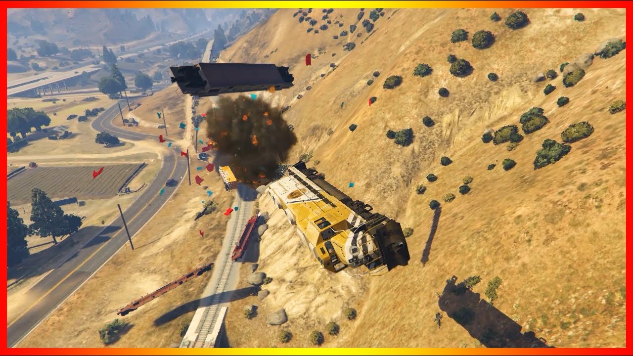 GTA 5 - Train Derailment Crash Compilation 3