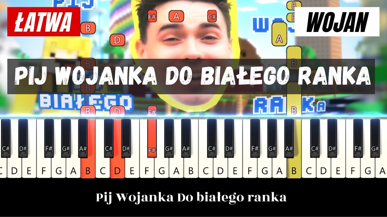 Wojan - Pij Wojanka Do Białego Ranka 🎹| Piano Tutorial (Łatwa) Nuty w opisie