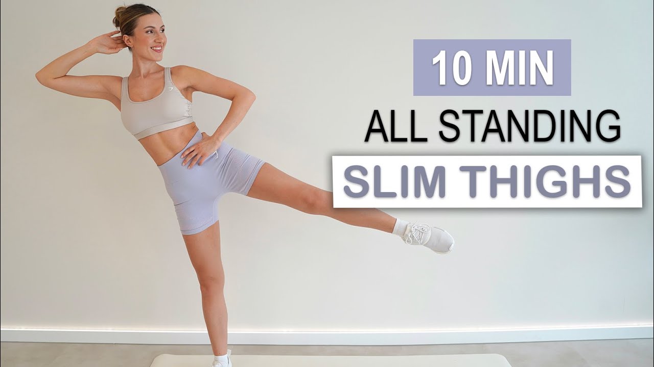 10 Min Slimmer Inner + Outer Thighs Workout | All Standing, No Jumping, No Repeat, No Equipment