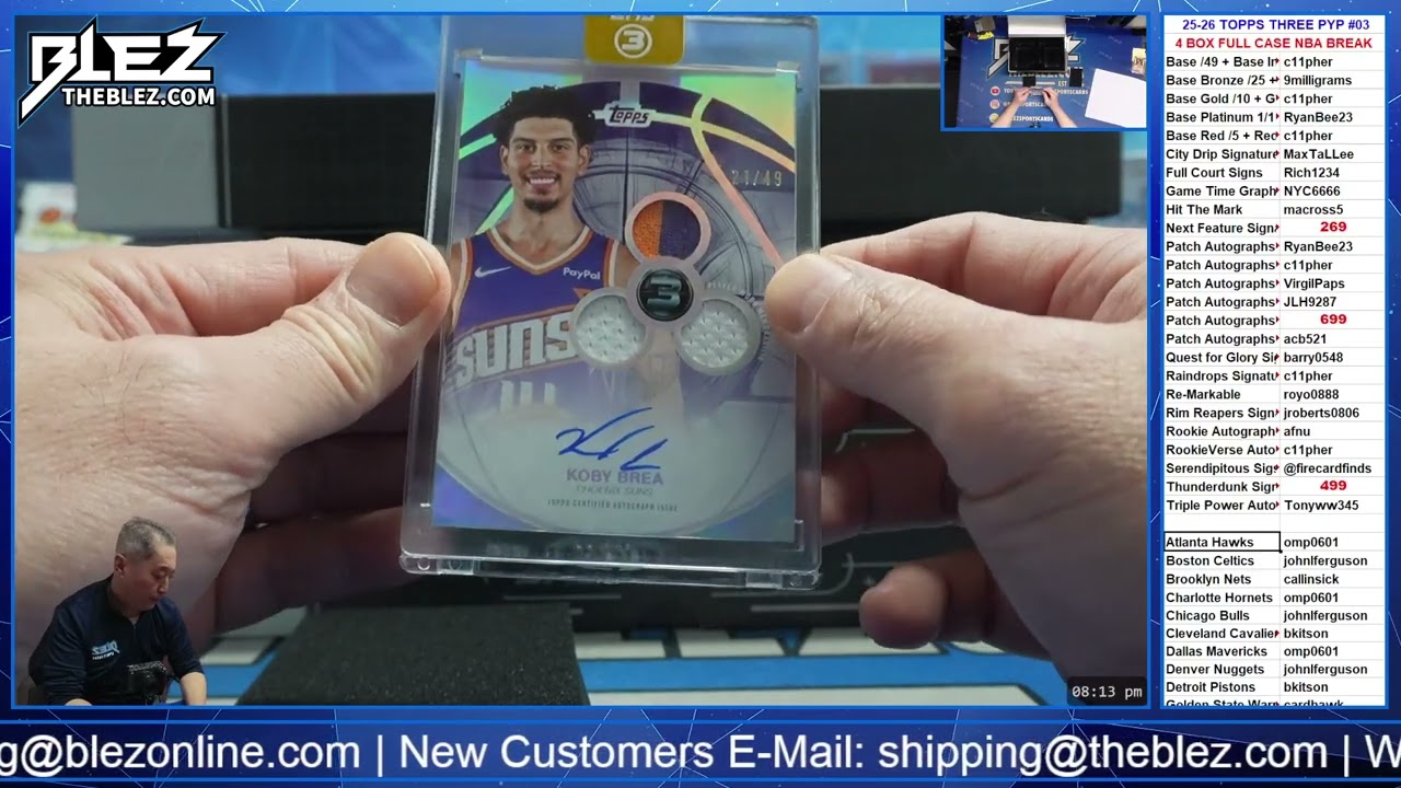 2025-26 Topps Three NBA 4 Box Full Case Break #03 Pick Your Parallel