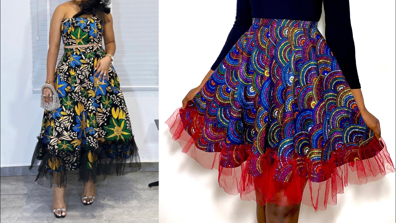 How To Cut and Sew a Simple 360 degree Circle Skirt with a pleated Net/ Tule Layer.