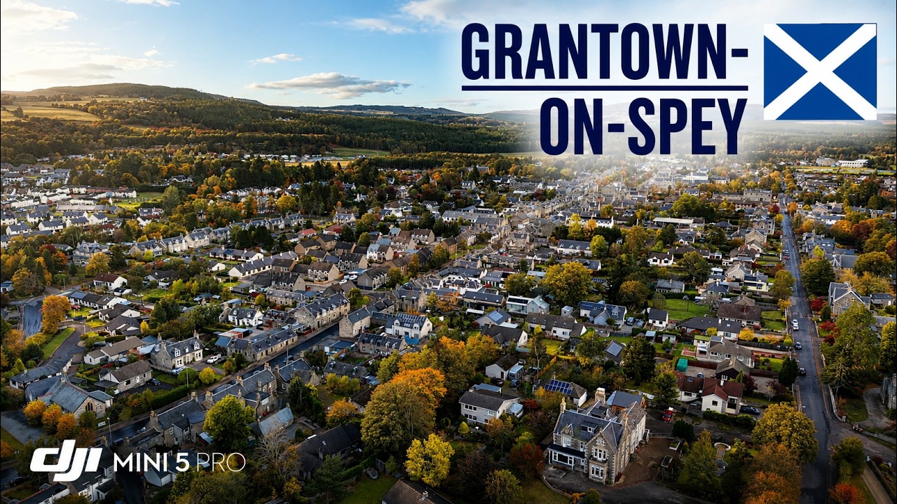 Grantown-on-Spey from Above &ndash; Autumn Morning Light (Scotland) | Cinematic Drone 4K