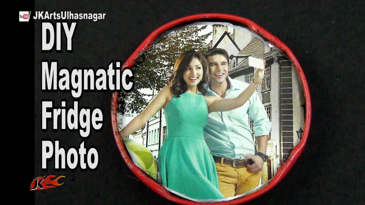 DIY Fridge Magnet Photo Frame from waste Bottle cap | How to Make | JK Arts 963
