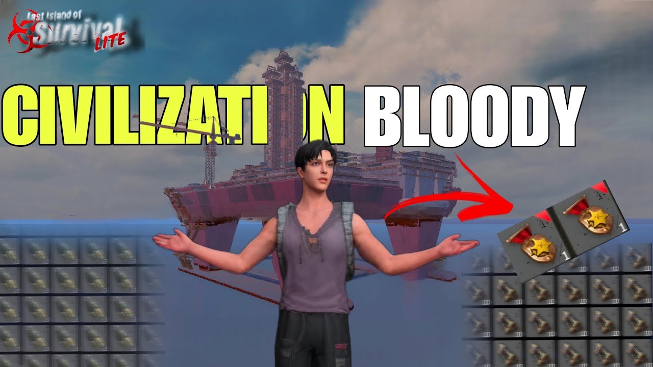 LAST ISLAND OF SURVIVAL LITE CIVILIZATION BLOODY GAMEPLAY #2 WIN BADGE || #lastislandofsurvivallite