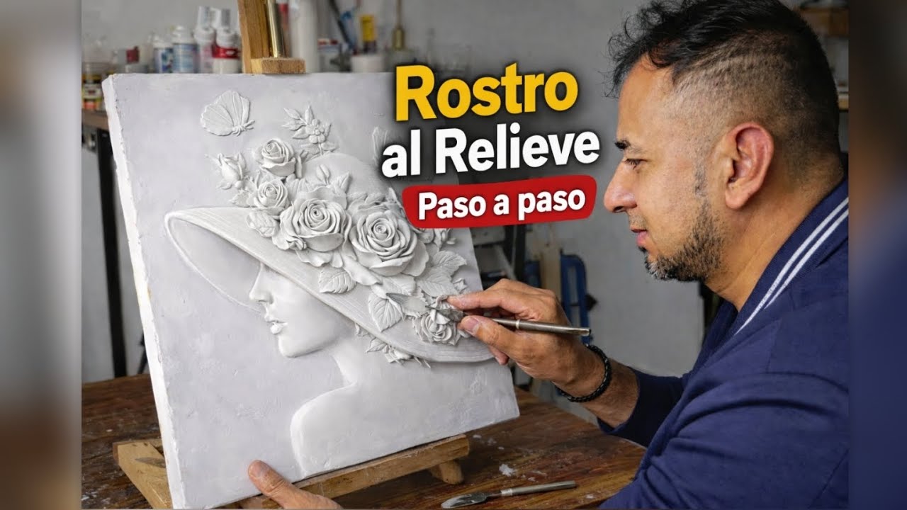 ROSTRO AL RELIEVE con ESPÁTULA 😱 Técnica Profesional Paso a Paso