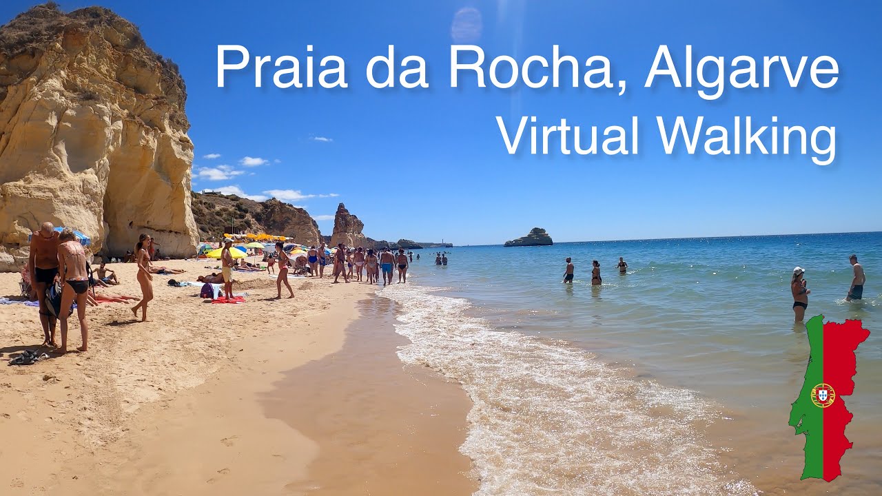 Praia da Rocha Streets - Part 2 - Virtual Walk - Portimão, Algarve, Portugal - 4K Ultra HD