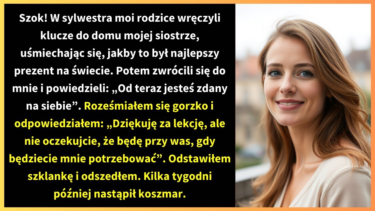 Szok! W sylwestra moi rodzice wręczyli klucze do domu mojej siostrze, uśmiechając się,