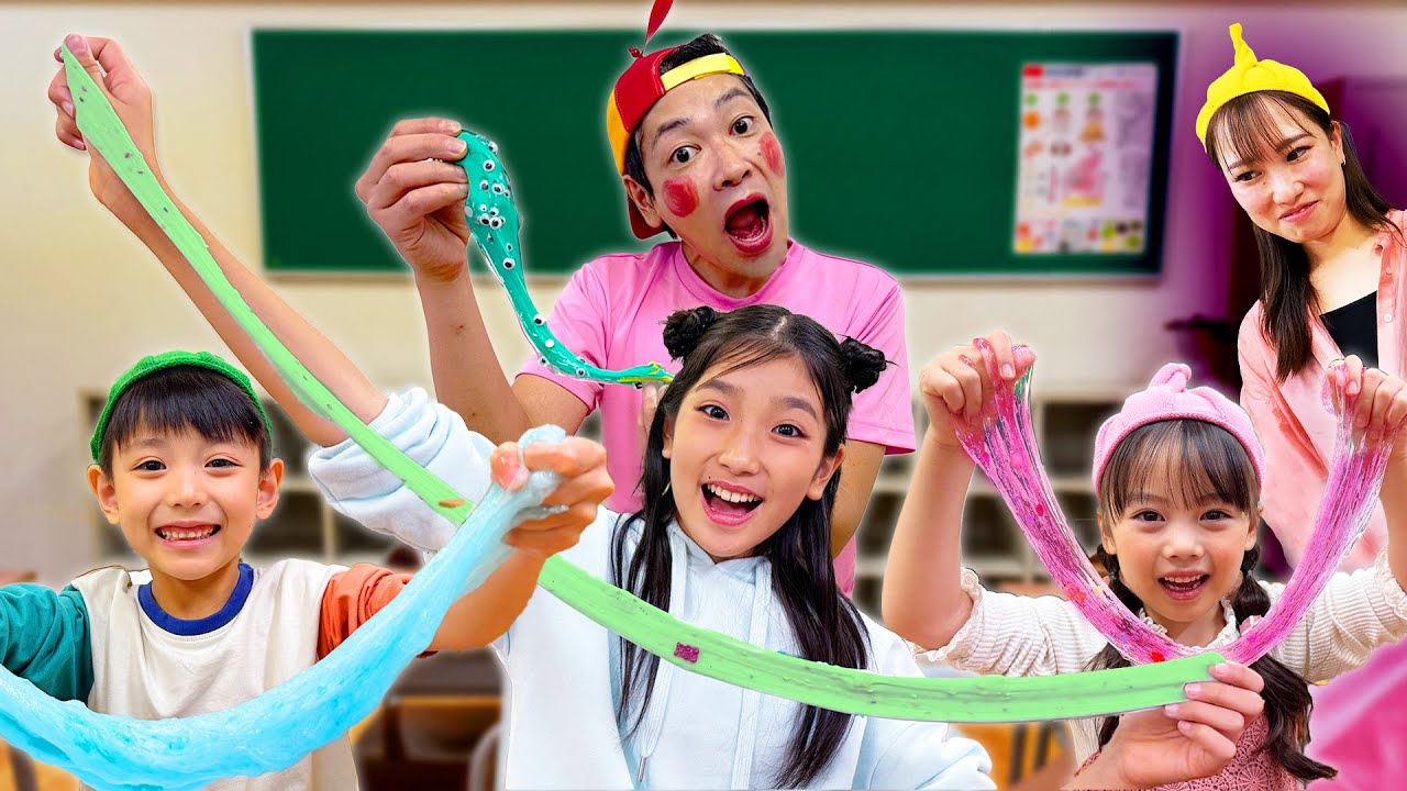 学校ごっこ！お友達とシール交換してスライムをデコろう！スライミーポットゼリー
