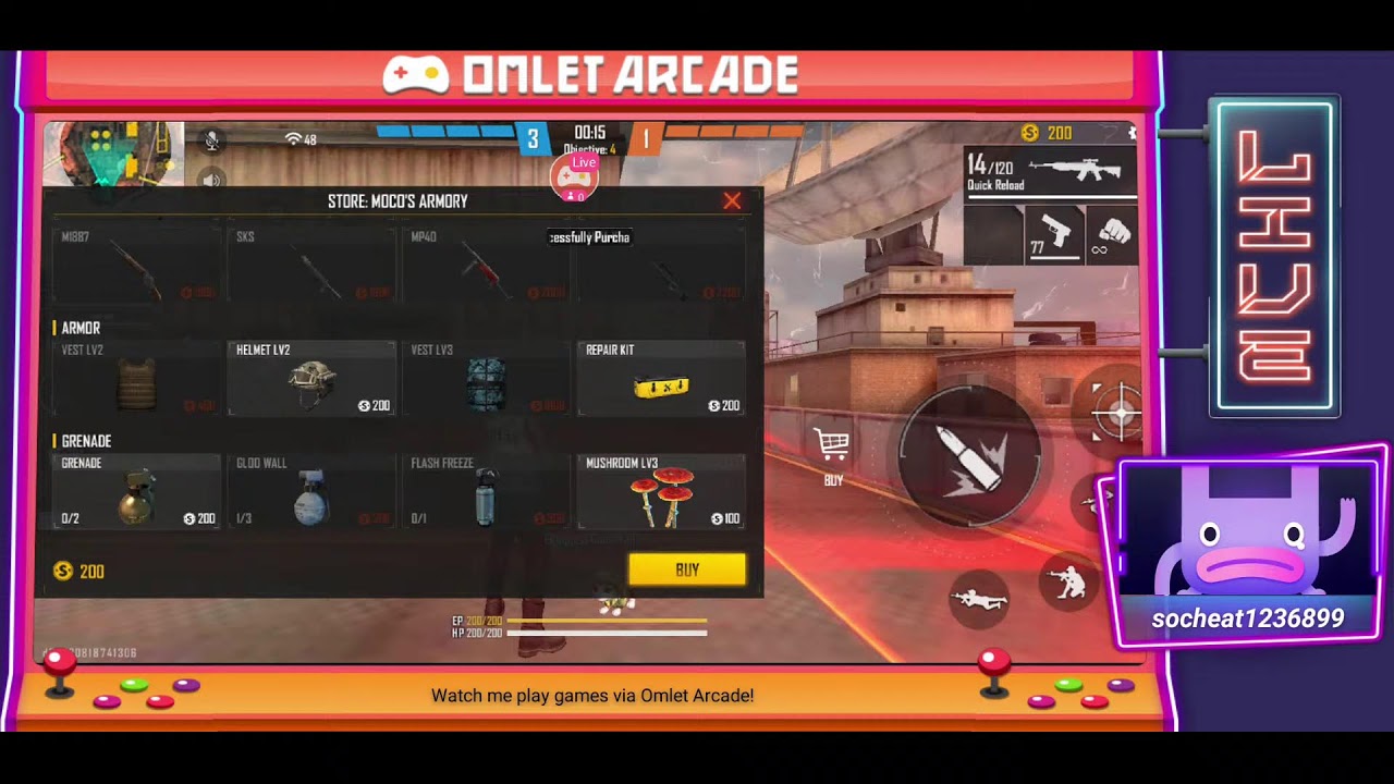 Watch me stream Free Fire on Omlet Arcade!
