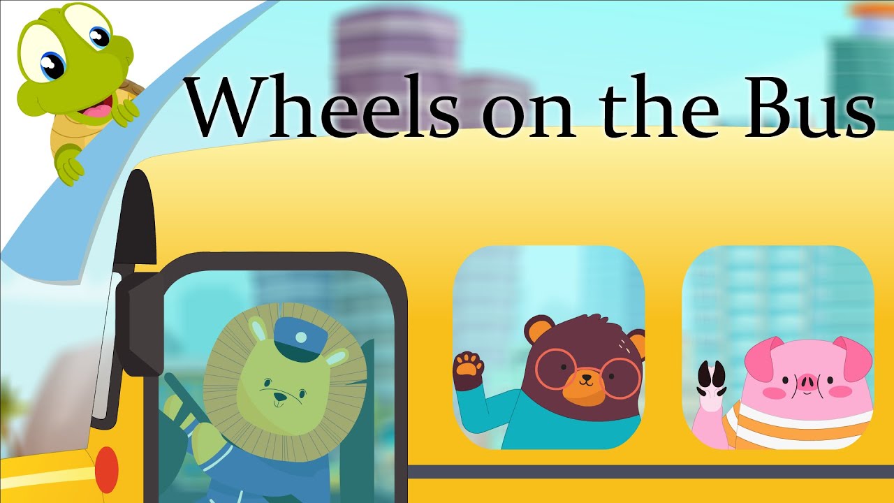 The Wheels on the Bus | Animals Version | Kids Nursery Rhymes