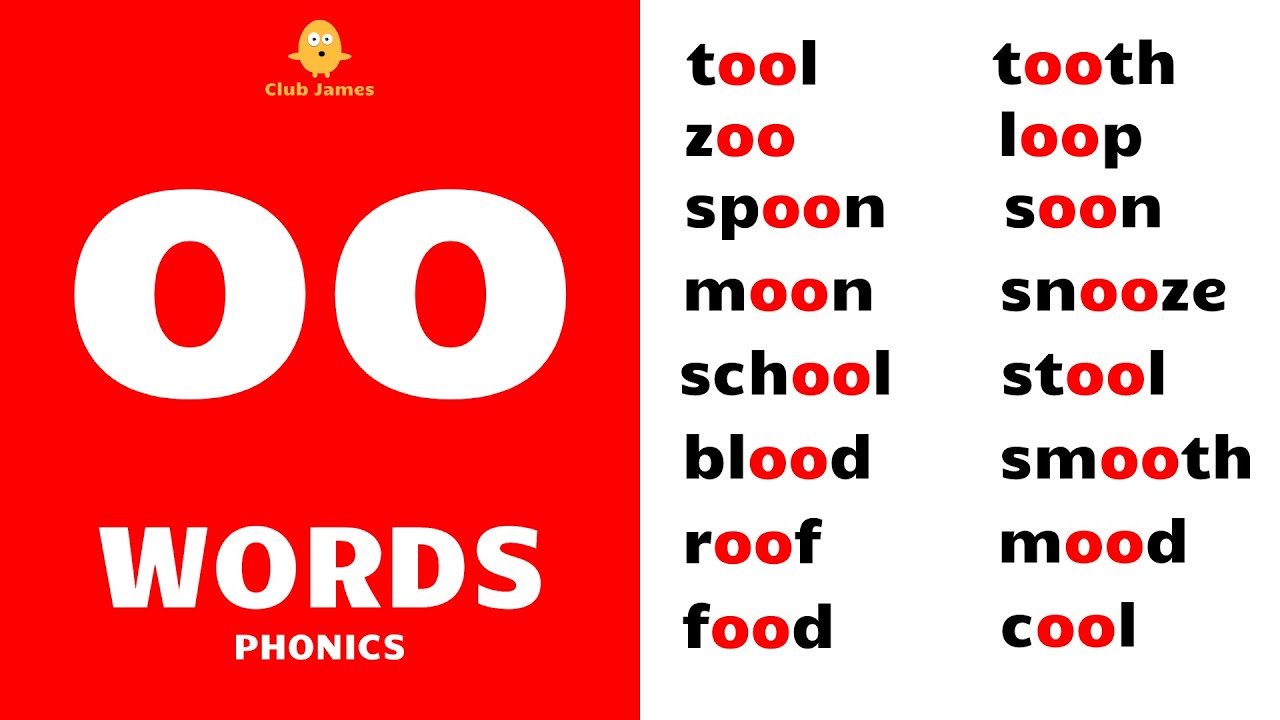 English Phonics - 'oo' Words with Example Sentences
