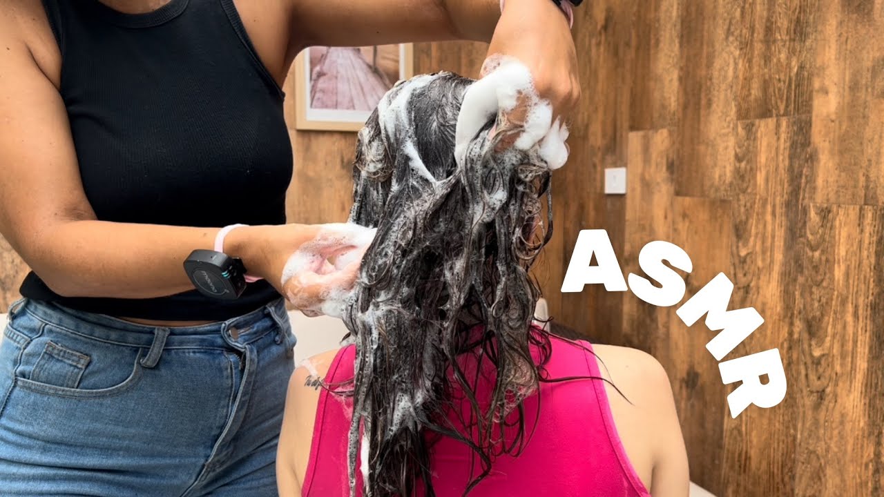 ASMR APLICADO - LAVANDO E MASSAGEANDO OS CABELOS