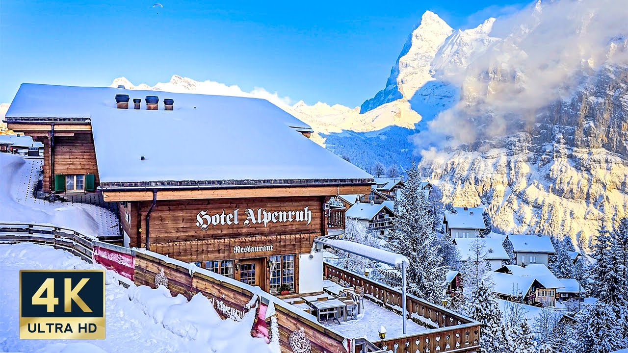 Winterzauber M&uuml;rren Schweiz 4K-Rundgang 2025