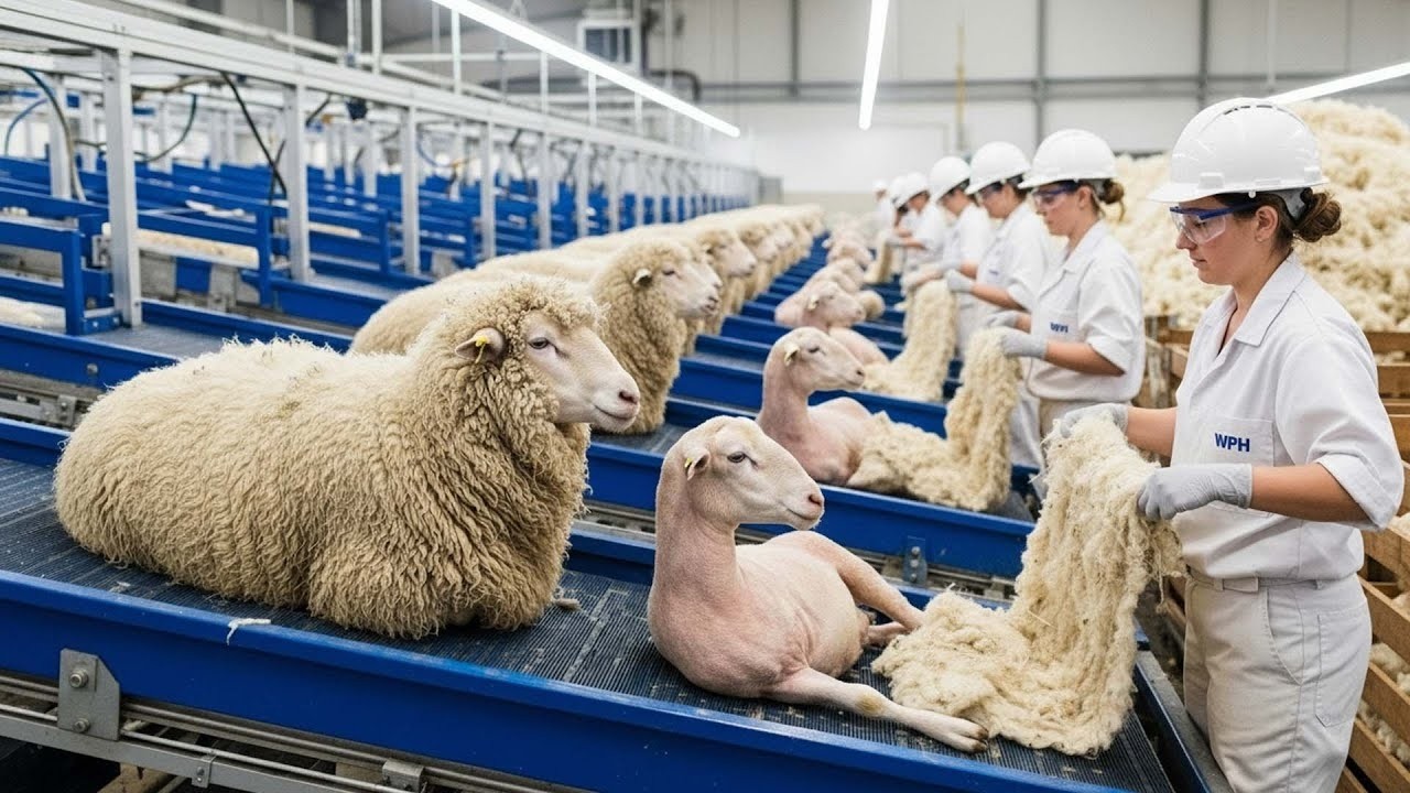 Inside the Sheep Wool Processing Factory – How Sheep’s Fleece Becomes Luxury Fashion in Just Minutes