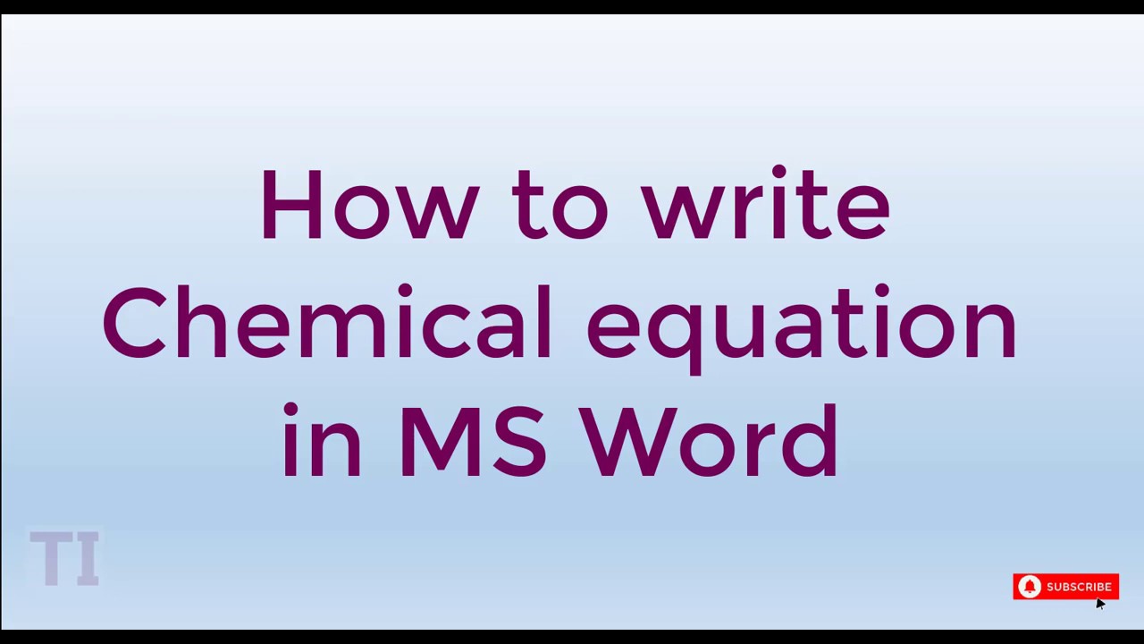 How to Write Chemical Equation in MS Word in Urdu/Hindi