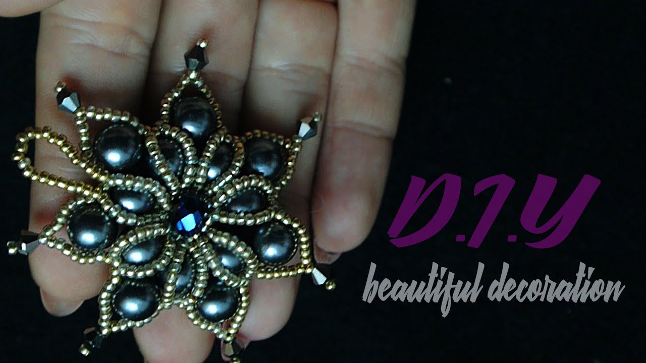 Кулон из бисера и бусин.DIY. Making pendant of beads and beads.