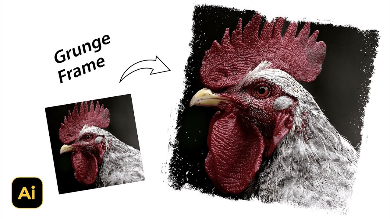 Photo with Grunge Frame or Grunge Border - Adobe Illustrator Tutorials