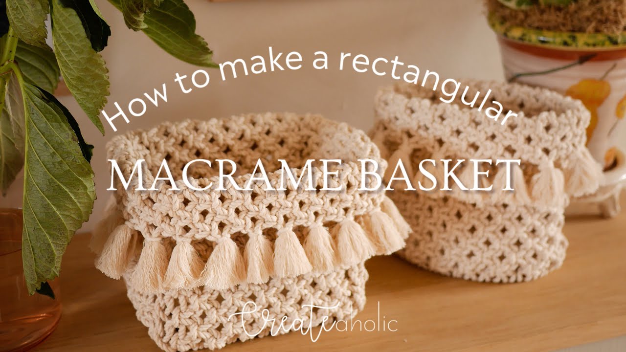 Make your own square shaped macramé basket