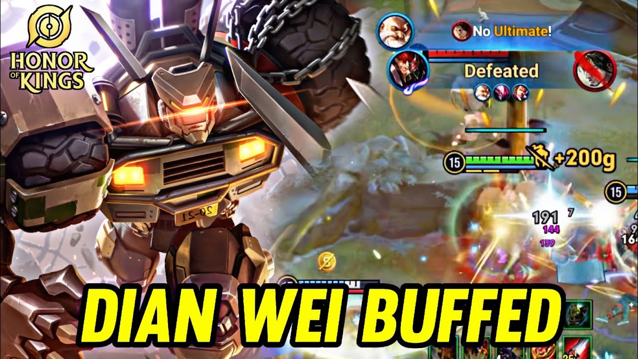 HOK : DIAN WEI BUFFED NEW PATCH - HONOR OF KINGS