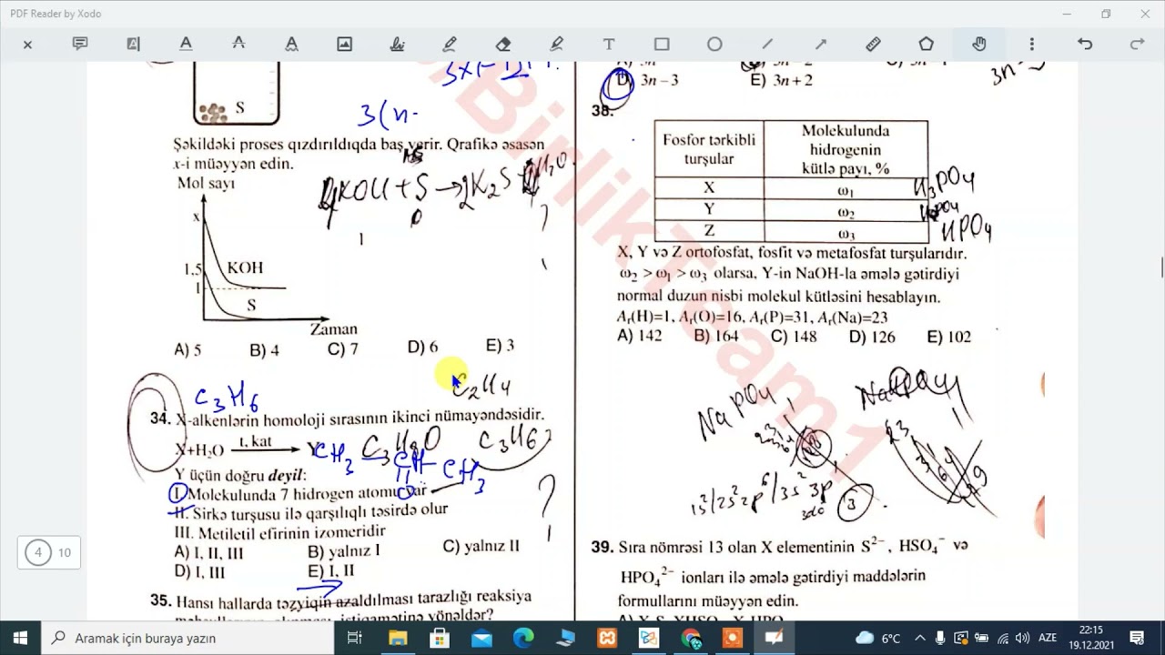 DİM Sınaq kimya 4-cü qrup 19.12.2021 izahı