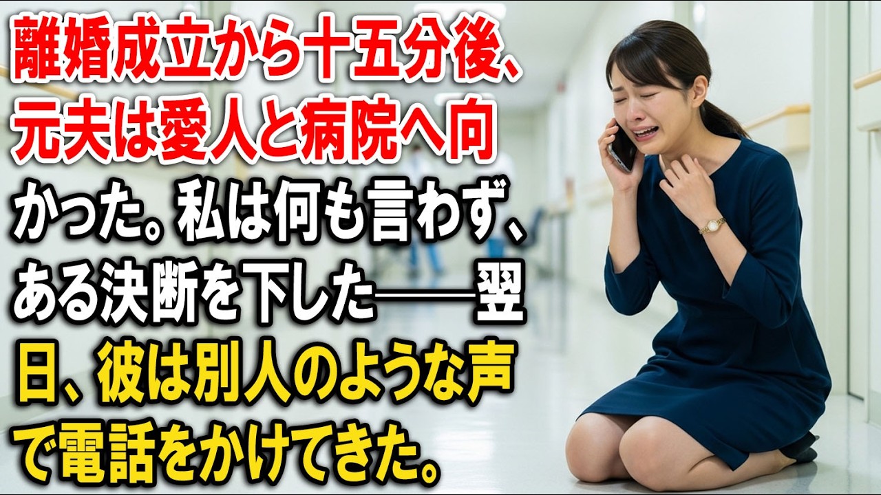 離婚成立から十五分後、元夫は愛人と病院へ向かった。私は何も言わず、ある決断を下した——翌日、彼は別人のような声で電話をかけてきた。