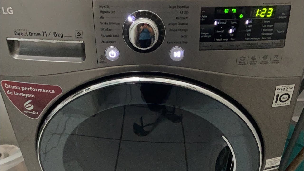 Como limpar a máquina LG lava e seca direct drive