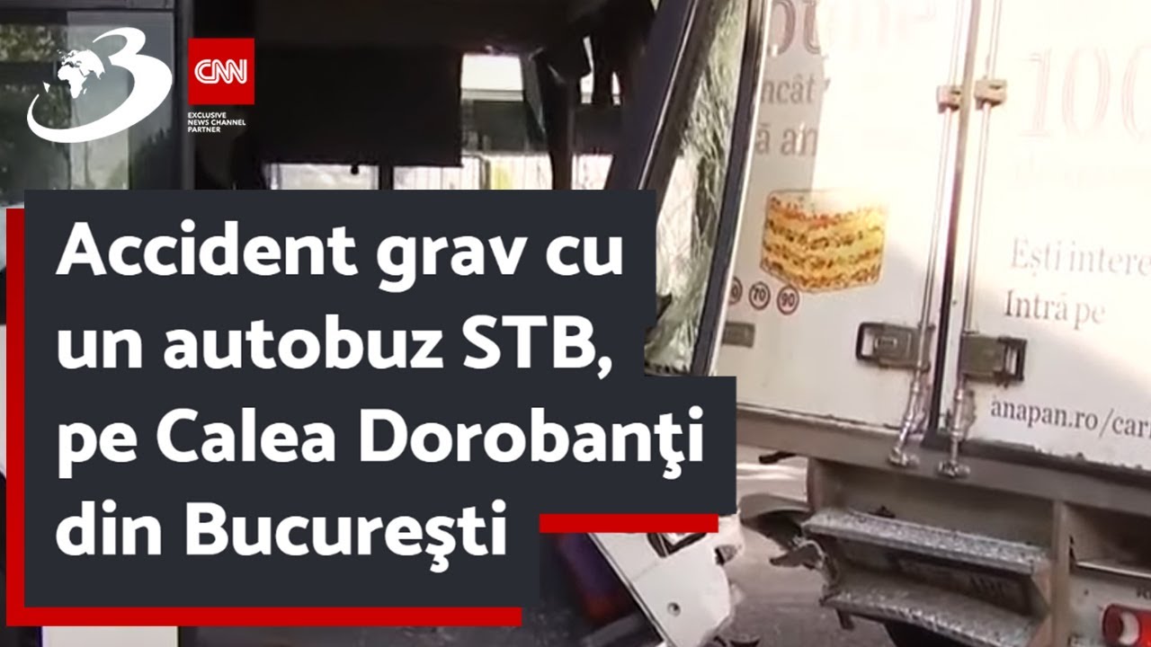 Accident grav cu un autobuz STB, pe Calea Dorobanţi din Bucureşti. Un pasager a fost dus la spital