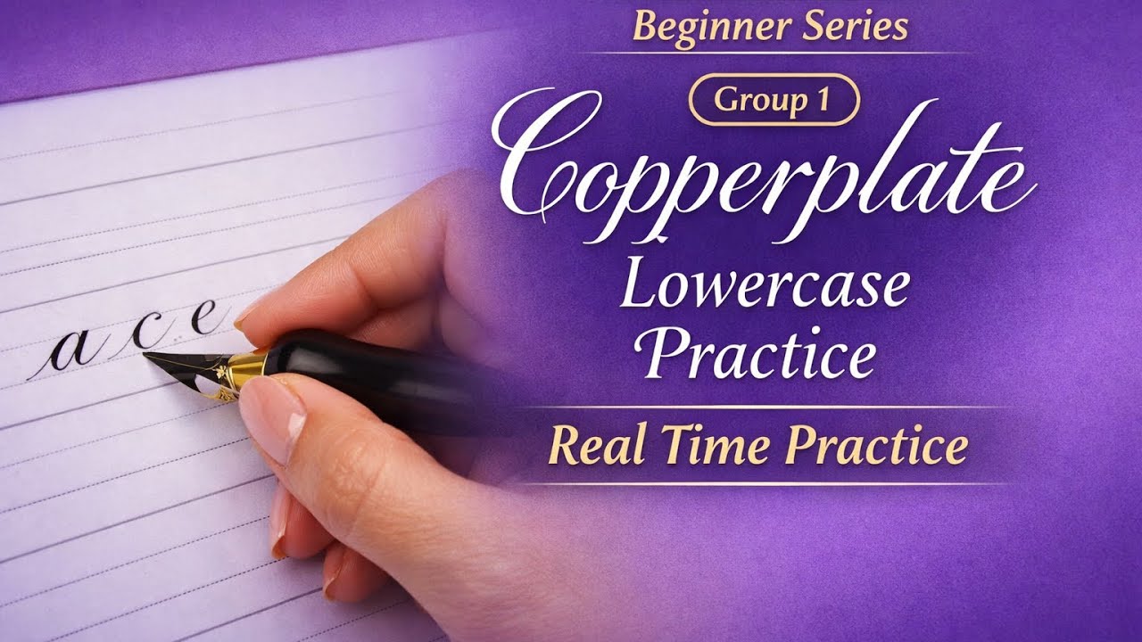 Learn Copperplate  Calligraphy lowercase letters |  Real-Time practice ✍️