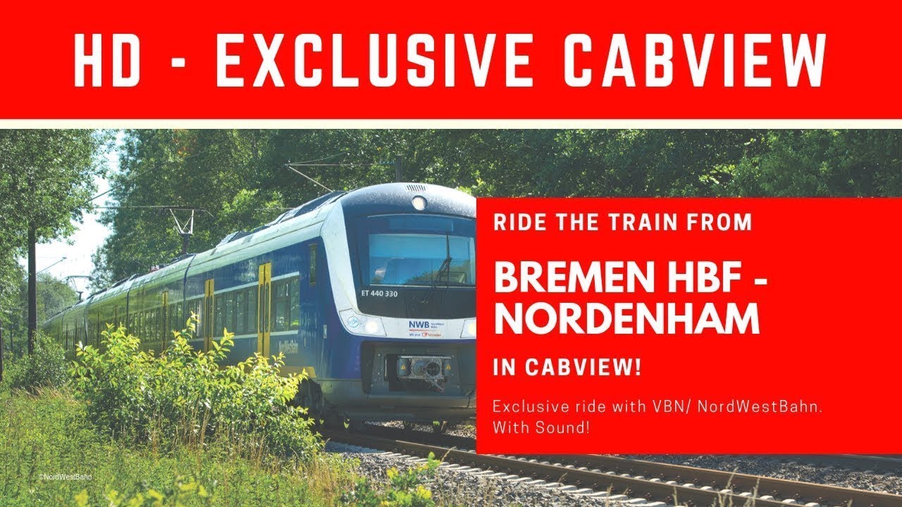 Ultra HD Triebwagenführer Sicht: Von Bremen nach Nordenham / Train Drivers View/ Führerstandmitfahrt